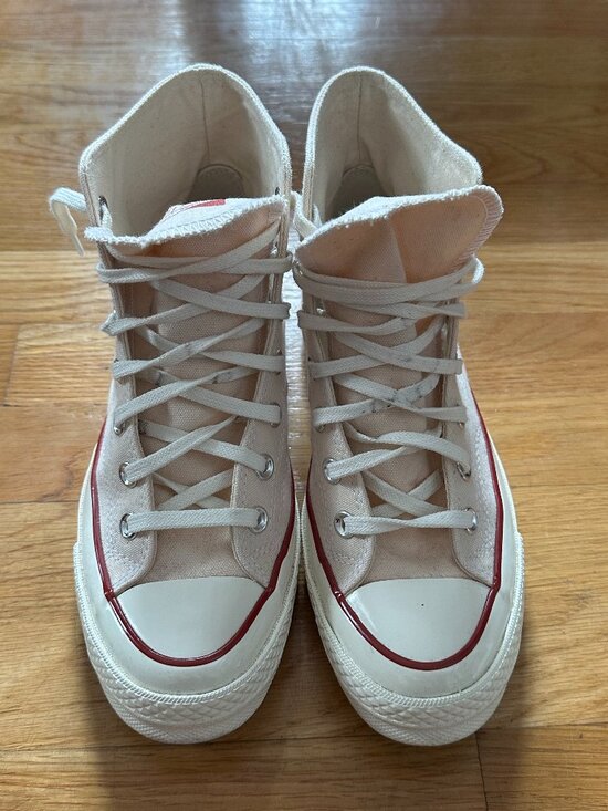 Converse Chuck 70 Hi Sneaker in Parchment, Garnet, & Egret - Picture 3 of 10